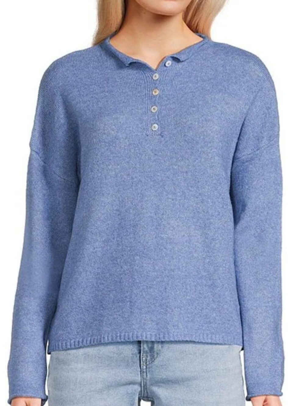 Things Between Dusty Blue Sweater Long Sleeve Size Large